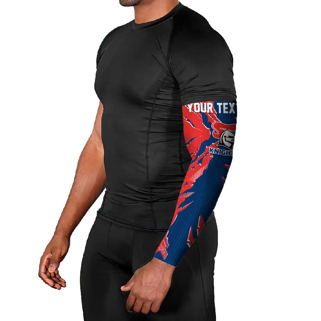 Personalized Newcastle Knights Arm Sleeves Dynamic Lightning Mascot Rugby Australia
