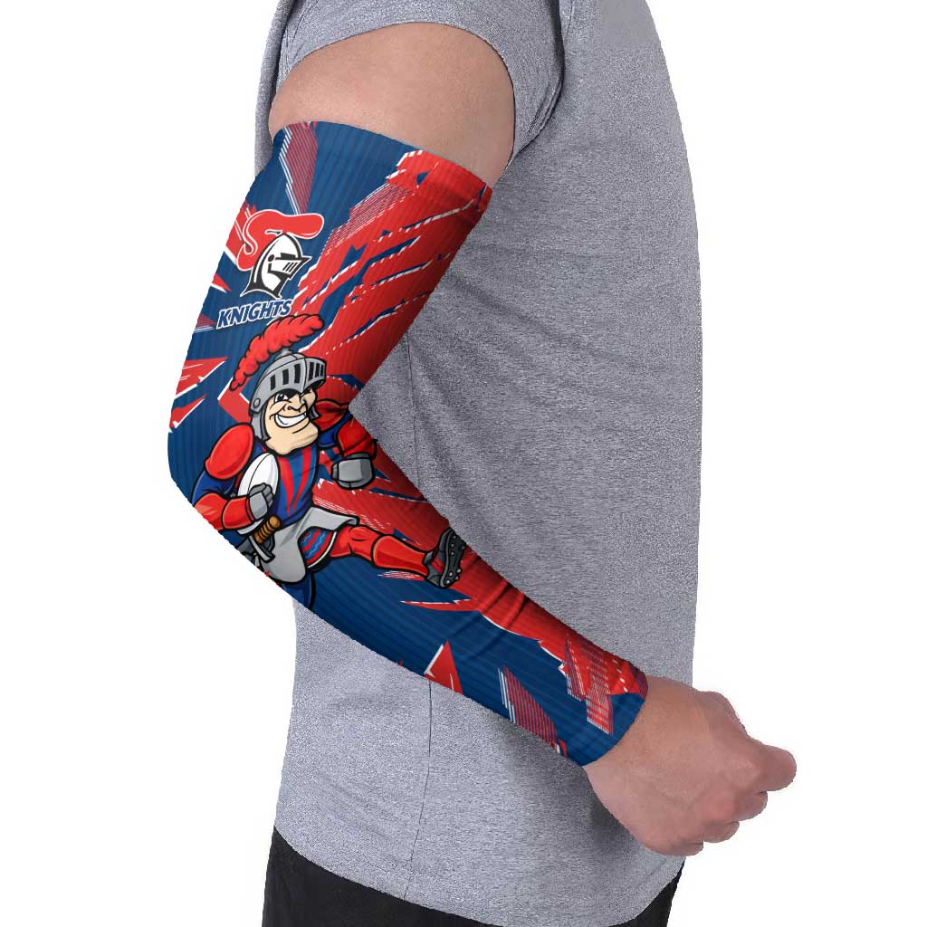 Personalized Newcastle Knights Arm Sleeves Dynamic Lightning Mascot Rugby Australia