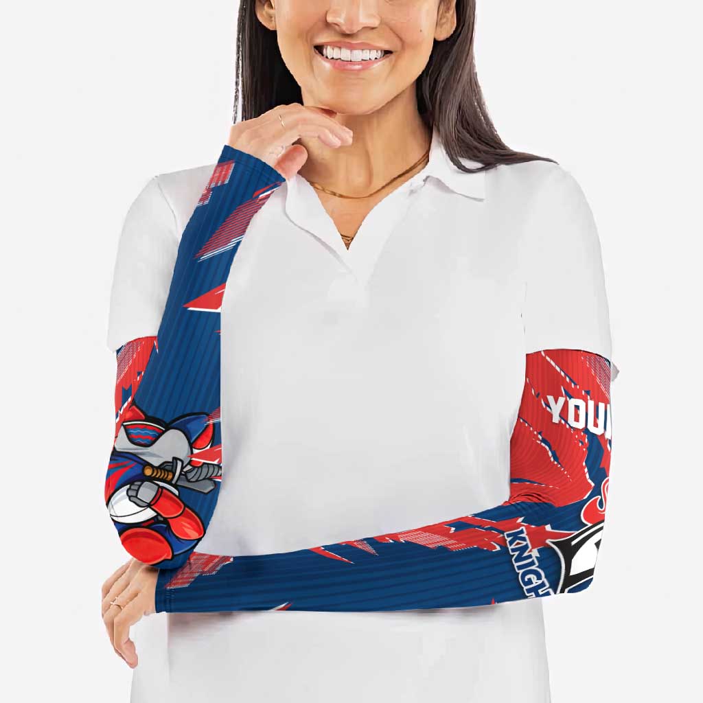 Personalized Newcastle Knights Arm Sleeves Dynamic Lightning Mascot Rugby Australia