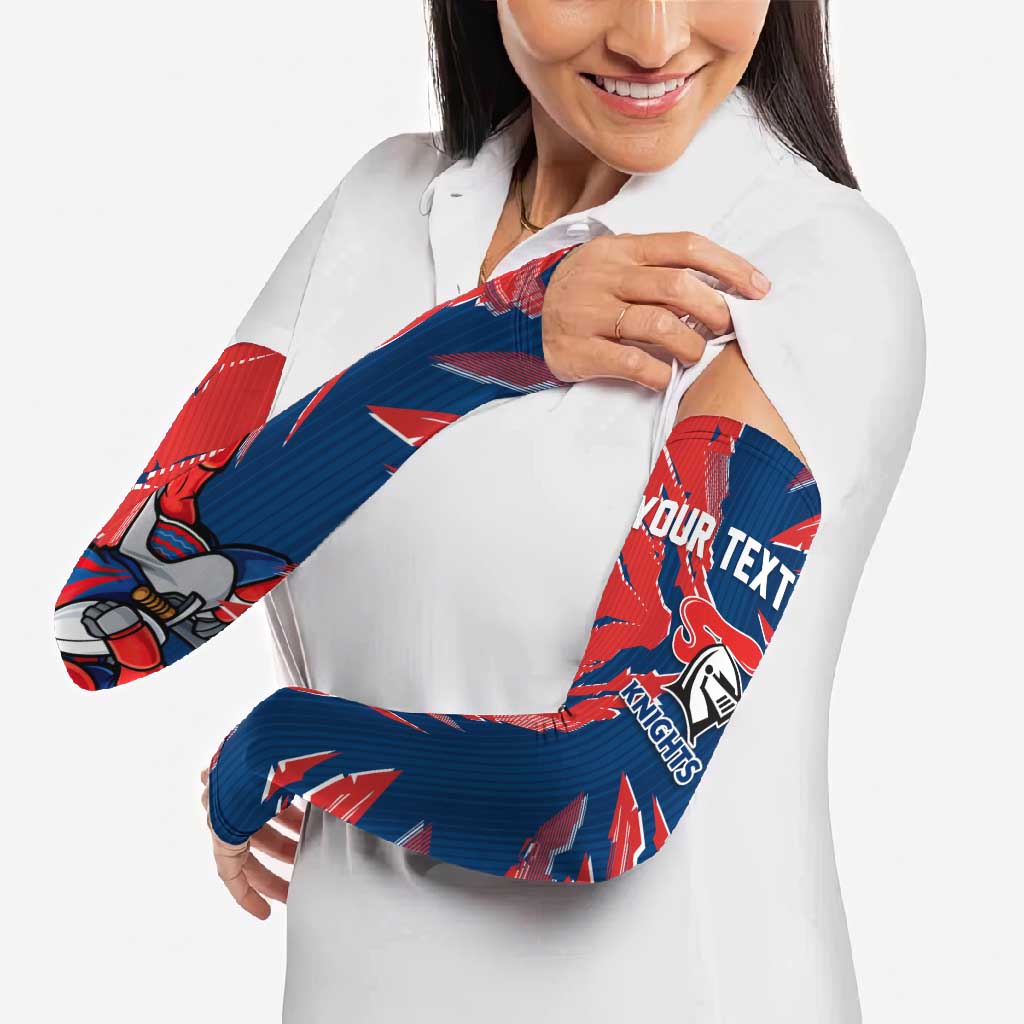 Personalized Newcastle Knights Arm Sleeves Dynamic Lightning Mascot Rugby Australia