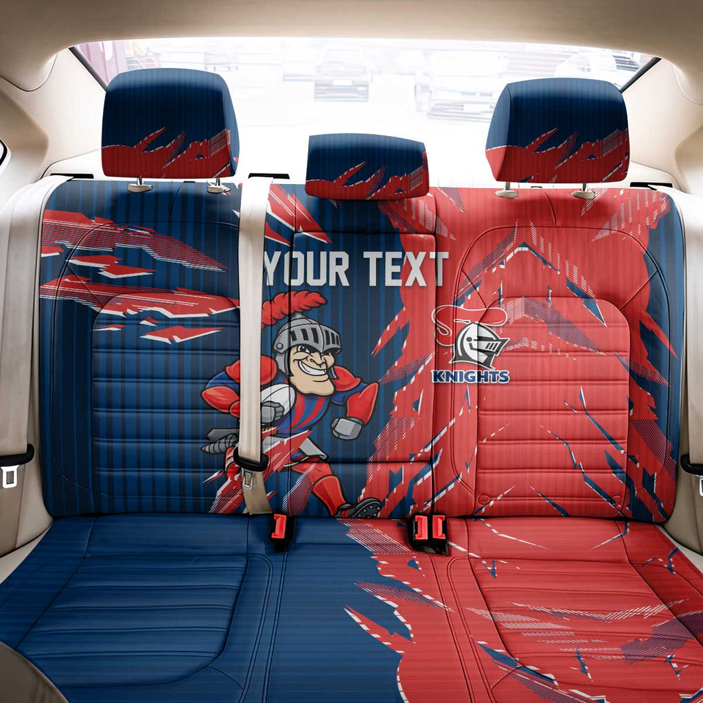 Personalized Newcastle Knights Back Car Seat Cover Dynamic Lightning Mascot Rugby Australia