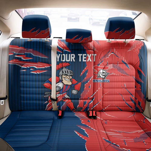 Personalized Newcastle Knights Back Car Seat Cover Dynamic Lightning Mascot Rugby Australia