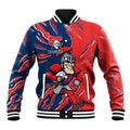 Personalized Newcastle Knights Baseball Jacket Dynamic Lightning Mascot Rugby Australia