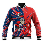 Personalized Newcastle Knights Baseball Jacket Dynamic Lightning Mascot Rugby Australia