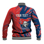 Personalized Newcastle Knights Baseball Jacket Dynamic Lightning Mascot Rugby Australia