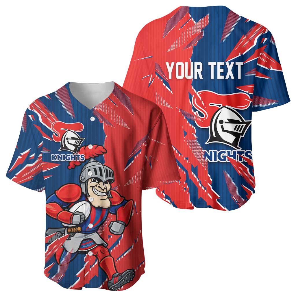Personalized Newcastle Knights Baseball Jersey Dynamic Lightning Mascot Rugby Australia