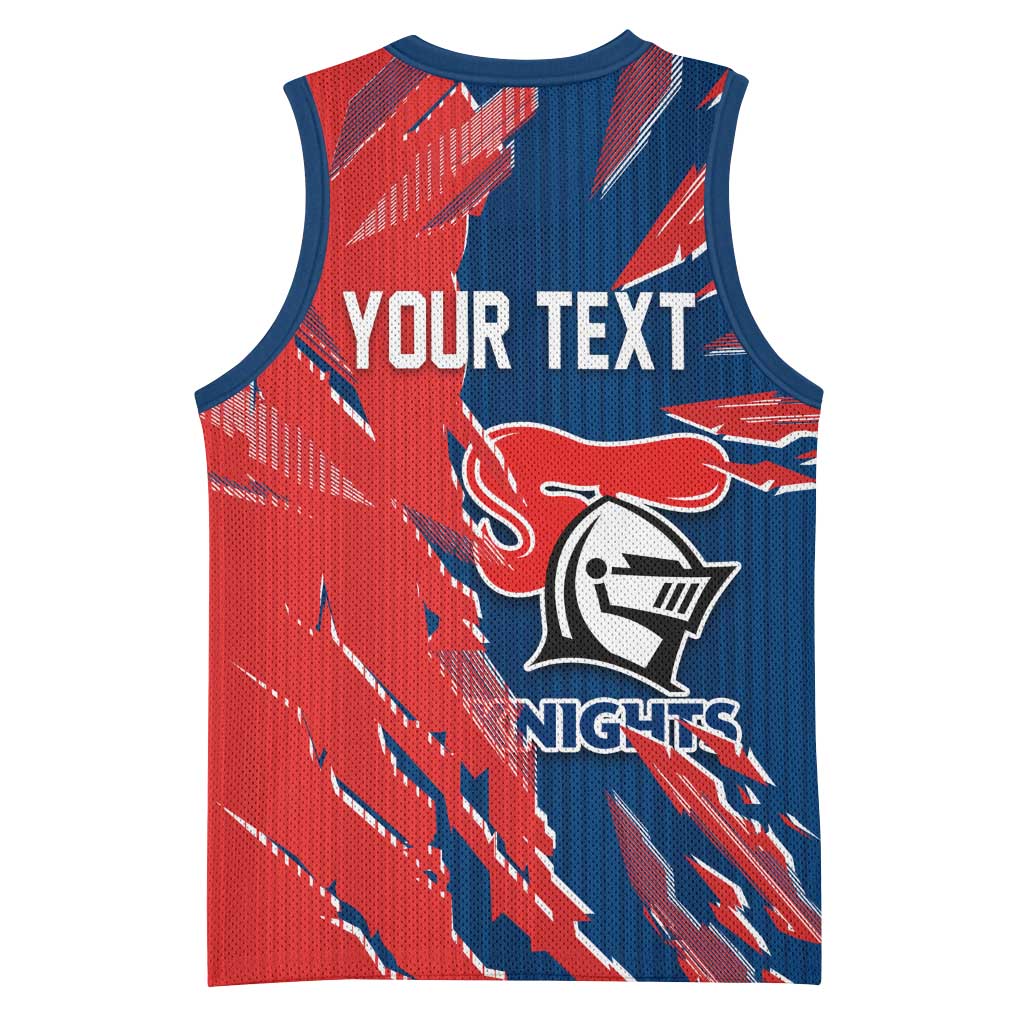 Personalized Newcastle Knights Basketball Jersey Dynamic Lightning Mascot Rugby Australia