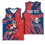 Personalized Newcastle Knights Basketball Jersey Dynamic Lightning Mascot Rugby Australia