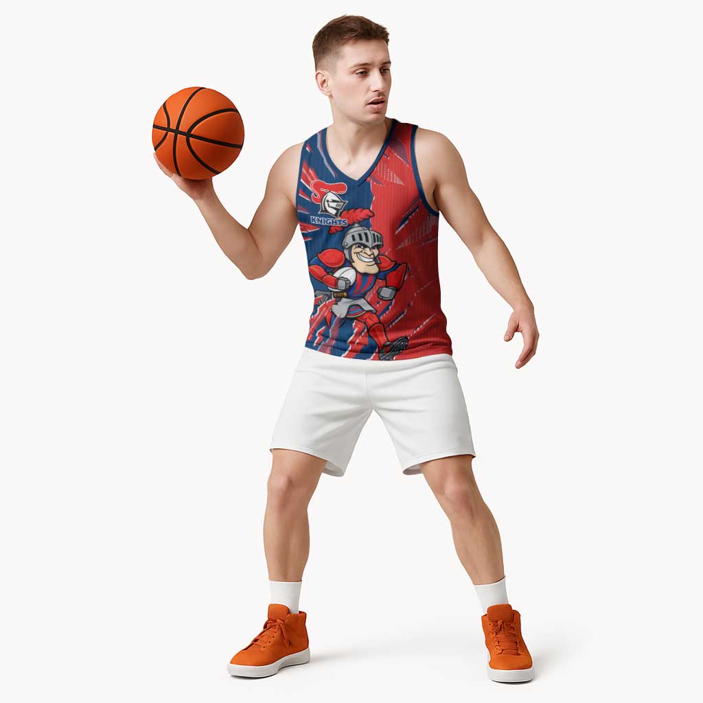 Personalized Newcastle Knights Basketball Jersey Dynamic Lightning Mascot Rugby Australia