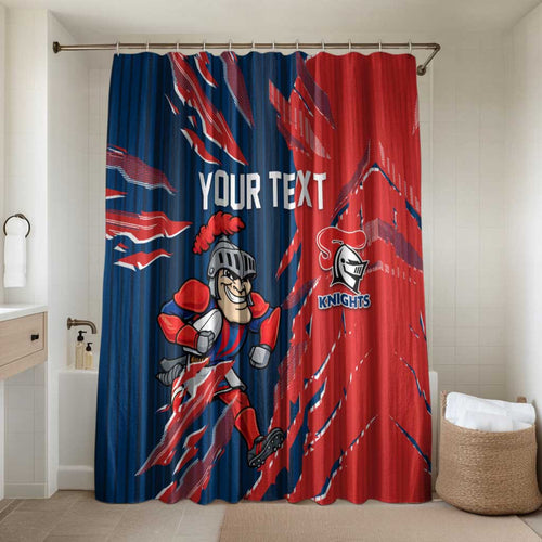 Personalized Newcastle Knights Bathroom Set Dynamic Lightning Mascot Rugby Australia