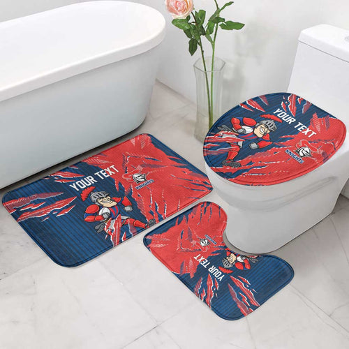 Personalized Newcastle Knights Bathroom Set Dynamic Lightning Mascot Rugby Australia
