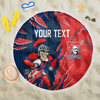 Personalized Newcastle Knights Beach Blanket Dynamic Lightning Mascot Rugby Australia