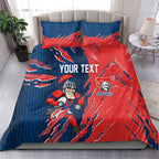 Personalized Newcastle Knights Bedding Set Dynamic Lightning Mascot Rugby Australia