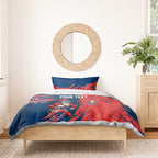 Personalized Newcastle Knights Bedding Set Dynamic Lightning Mascot Rugby Australia