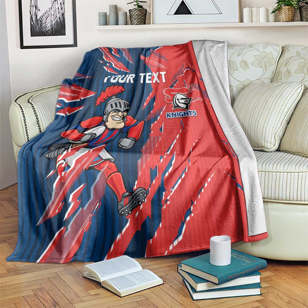 Personalized Newcastle Knights Blanket Dynamic Lightning Mascot Rugby Australia