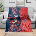 Personalized Newcastle Knights Blanket Dynamic Lightning Mascot Rugby Australia