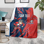 Personalized Newcastle Knights Blanket Dynamic Lightning Mascot Rugby Australia