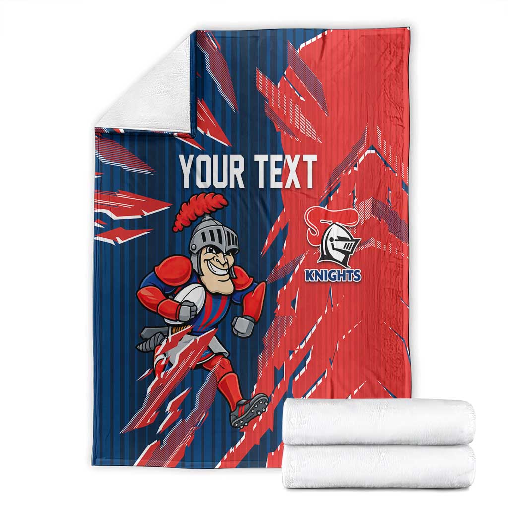 Personalized Newcastle Knights Blanket Dynamic Lightning Mascot Rugby Australia