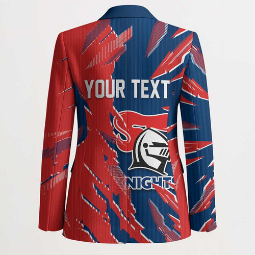 Personalized Newcastle Knights Blazer Dynamic Lightning Mascot Rugby Australia