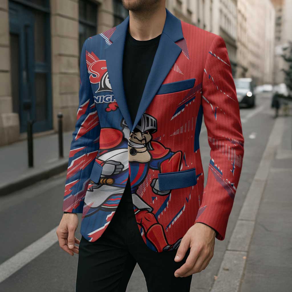 Personalized Newcastle Knights Blazer Dynamic Lightning Mascot Rugby Australia