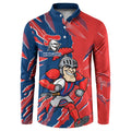Personalized Newcastle Knights Button Sweatshirt Dynamic Lightning Mascot Rugby Australia
