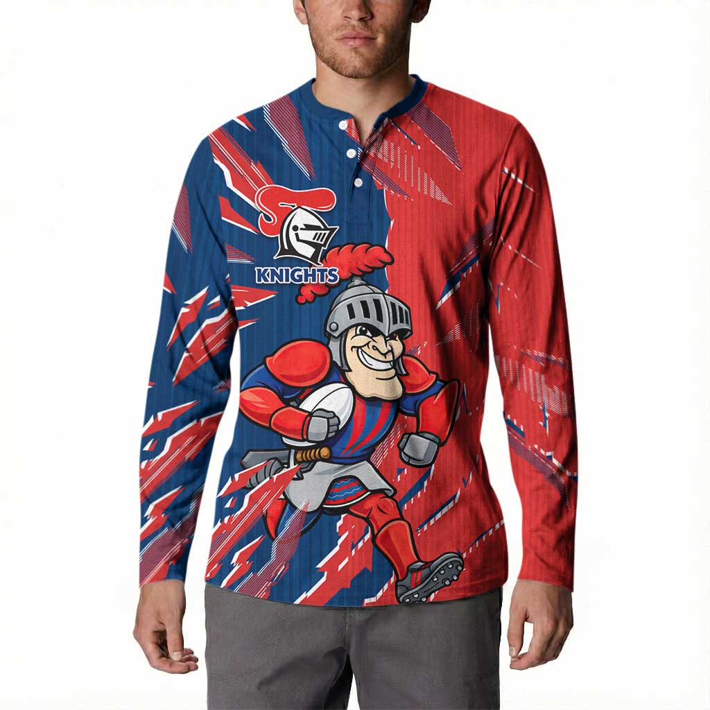Personalized Newcastle Knights Button Sweatshirt Dynamic Lightning Mascot Rugby Australia