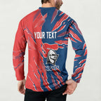 Personalized Newcastle Knights Button Sweatshirt Dynamic Lightning Mascot Rugby Australia