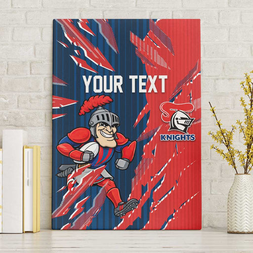 Personalized Newcastle Knights Canvas Wall Art Dynamic Lightning Mascot Rugby Australia