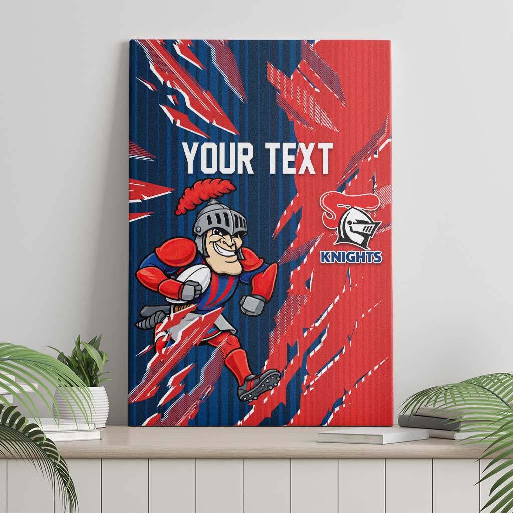 Personalized Newcastle Knights Canvas Wall Art Dynamic Lightning Mascot Rugby Australia