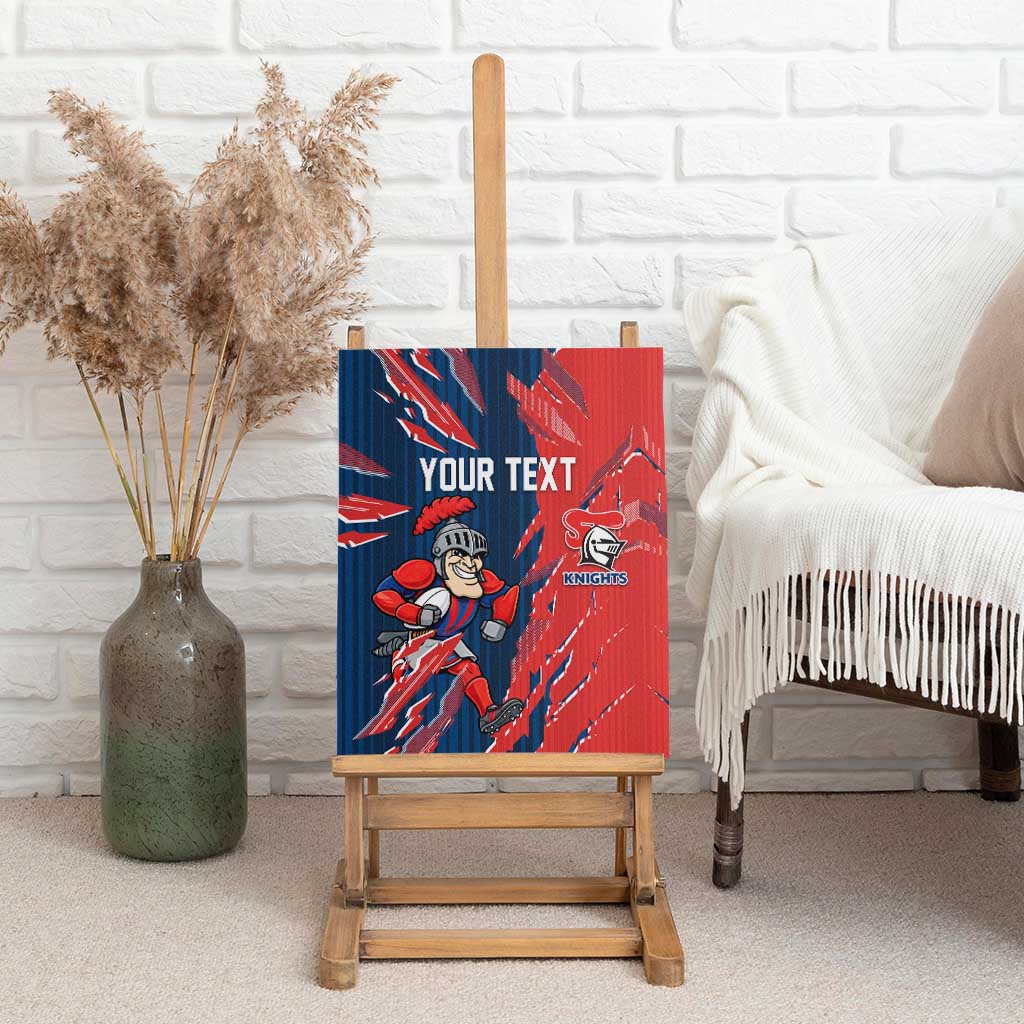Personalized Newcastle Knights Canvas Wall Art Dynamic Lightning Mascot Rugby Australia