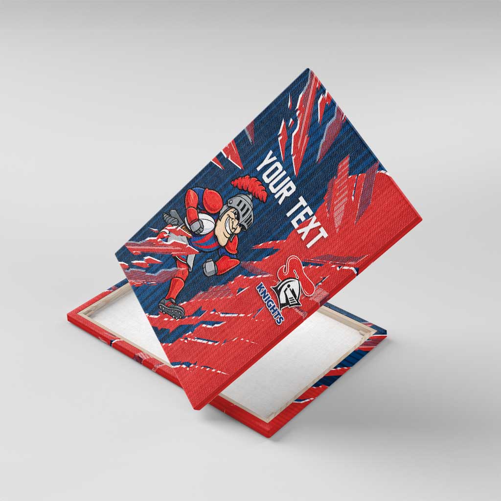 Personalized Newcastle Knights Canvas Wall Art Dynamic Lightning Mascot Rugby Australia