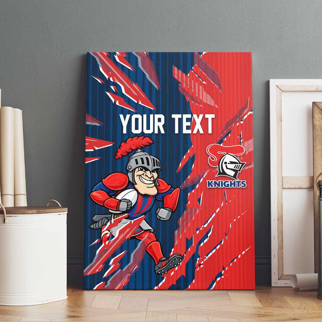 Personalized Newcastle Knights Canvas Wall Art Dynamic Lightning Mascot Rugby Australia