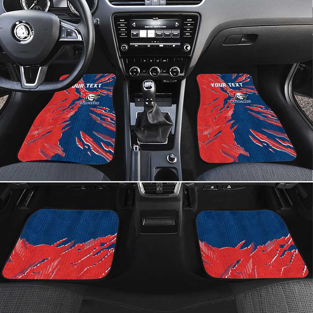 Personalized Newcastle Knights Car Mats Dynamic Lightning Mascot Rugby Australia