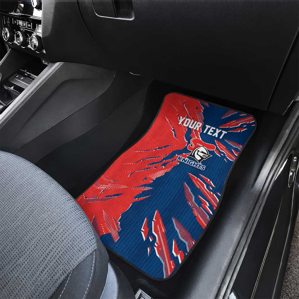 Personalized Newcastle Knights Car Mats Dynamic Lightning Mascot Rugby Australia