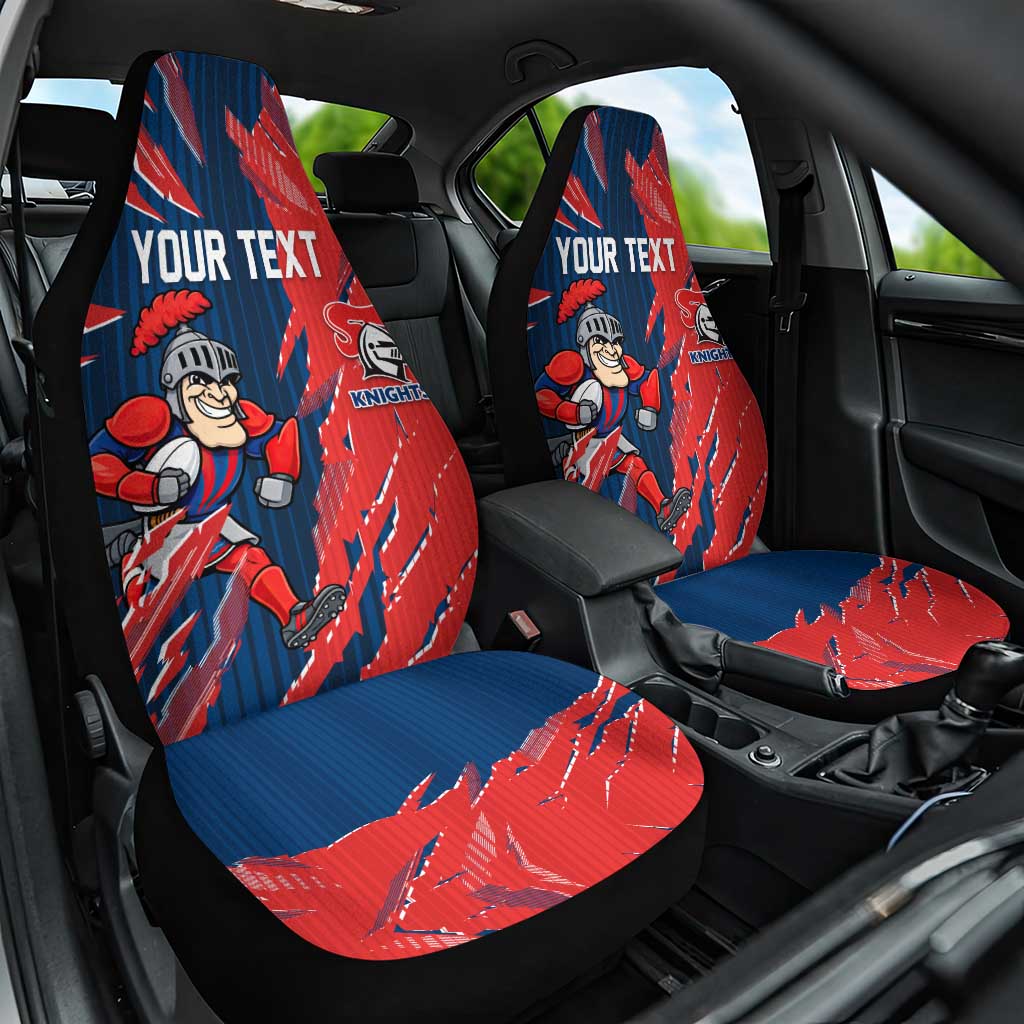 Personalized Newcastle Knights Car Seat Cover Dynamic Lightning Mascot Rugby Australia