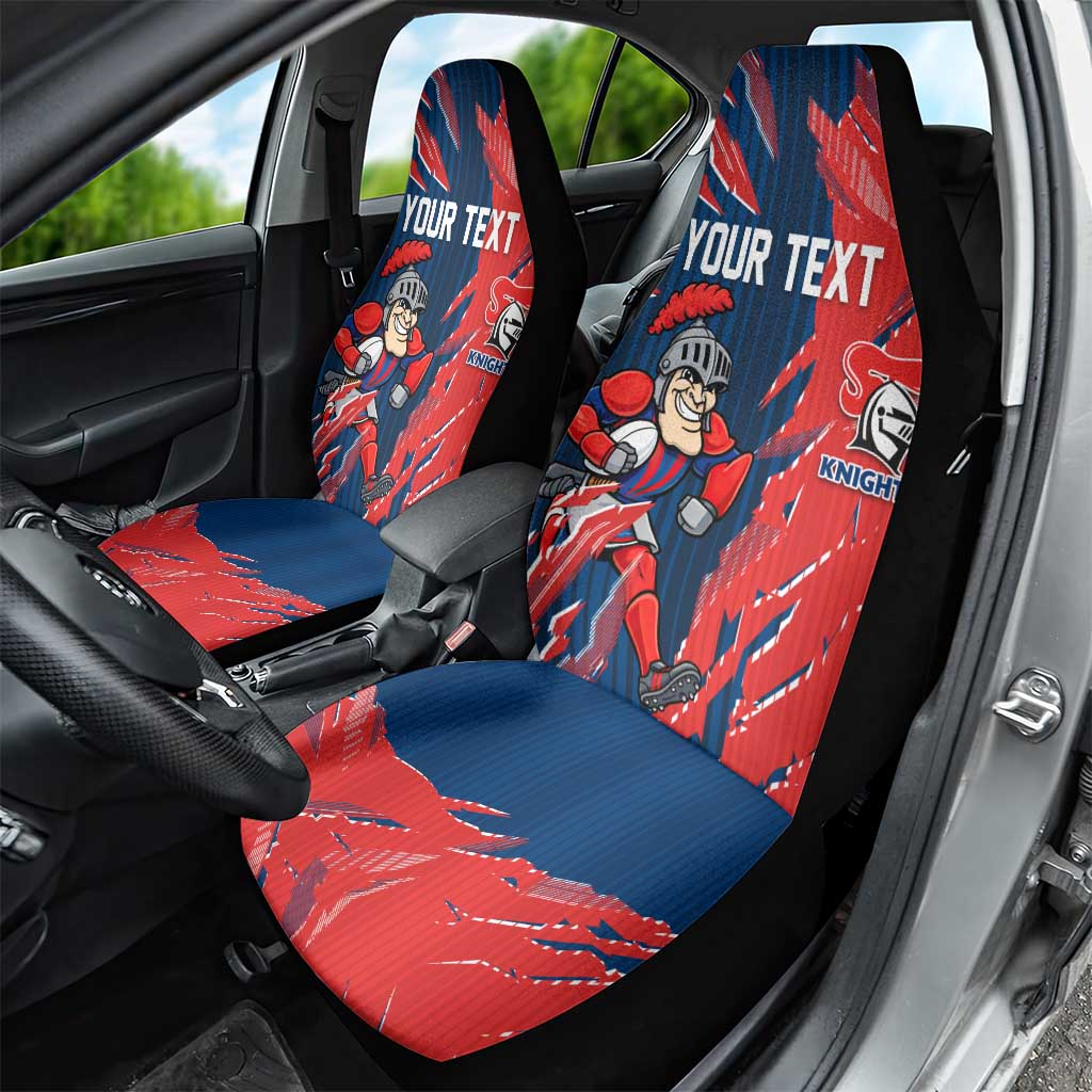 Personalized Newcastle Knights Car Seat Cover Dynamic Lightning Mascot Rugby Australia