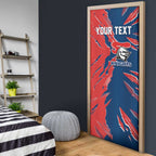 Personalized Newcastle Knights Door Cover Dynamic Lightning Mascot Rugby Australia