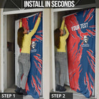 Personalized Newcastle Knights Door Cover Dynamic Lightning Mascot Rugby Australia
