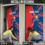 Personalized Newcastle Knights Door Cover Dynamic Lightning Mascot Rugby Australia