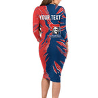 Personalized Newcastle Knights Family Matching Long Sleeve Bodycon Dress and Hawaiian Shirt Dynamic Lightning Mascot Rugby Australia