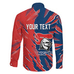 Personalized Newcastle Knights Family Matching Mermaid Dress and Hawaiian Shirt Dynamic Lightning Mascot Rugby Australia