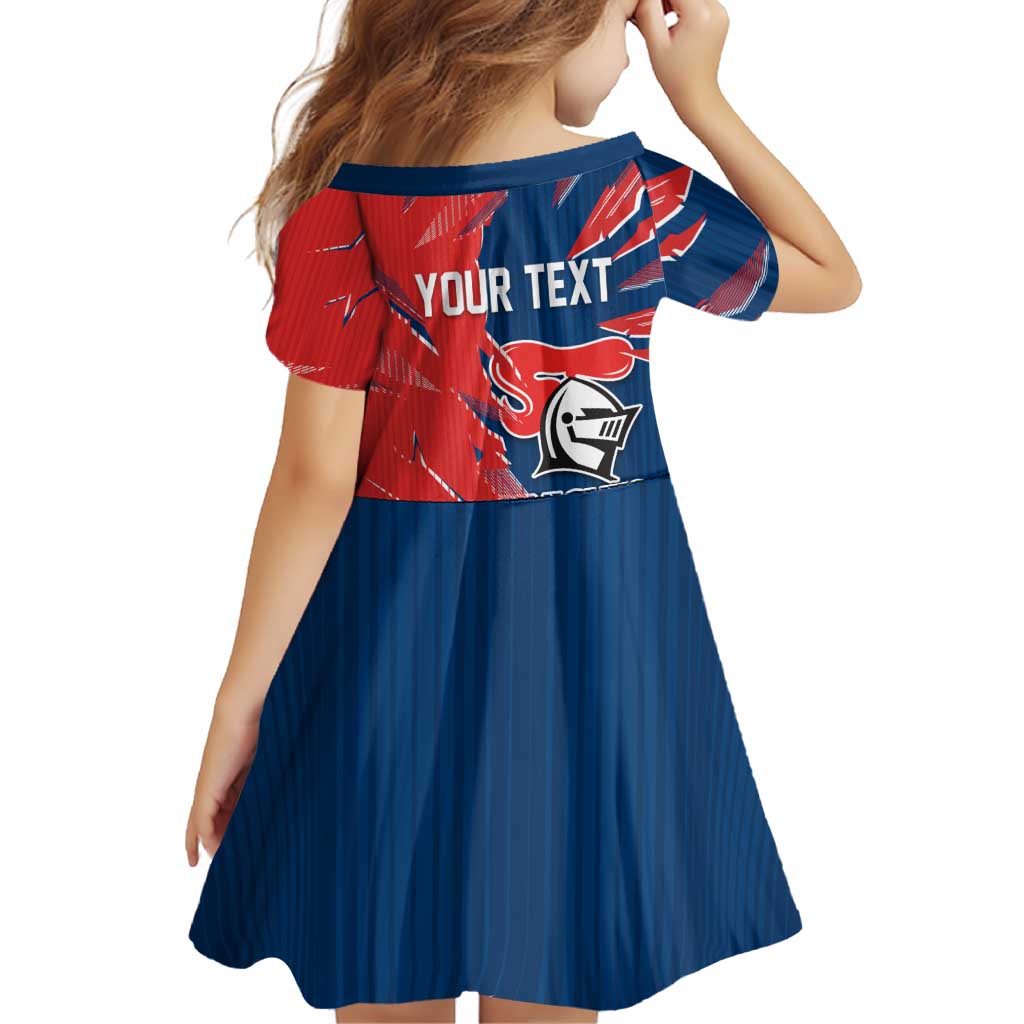 Personalized Newcastle Knights Family Matching Off Shoulder Maxi Dress and Hawaiian Shirt Dynamic Lightning Mascot Rugby Australia