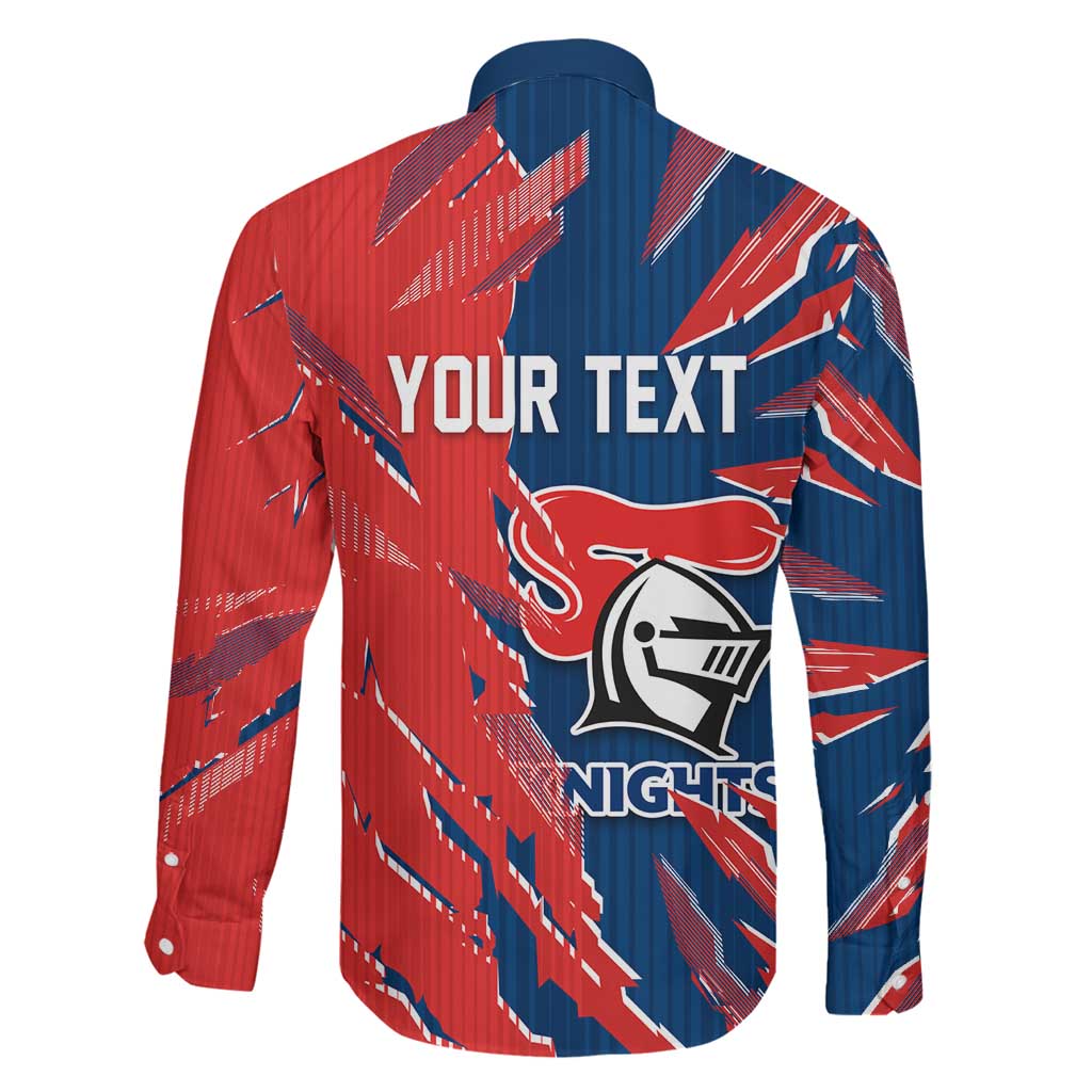 Personalized Newcastle Knights Family Matching Puletasi and Hawaiian Shirt Dynamic Lightning Mascot Rugby Australia