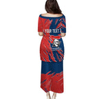 Personalized Newcastle Knights Family Matching Puletasi and Hawaiian Shirt Dynamic Lightning Mascot Rugby Australia