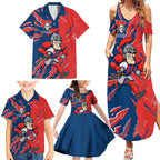 Personalized Newcastle Knights Family Matching Summer Maxi Dress and Hawaiian Shirt Dynamic Lightning Mascot Rugby Australia