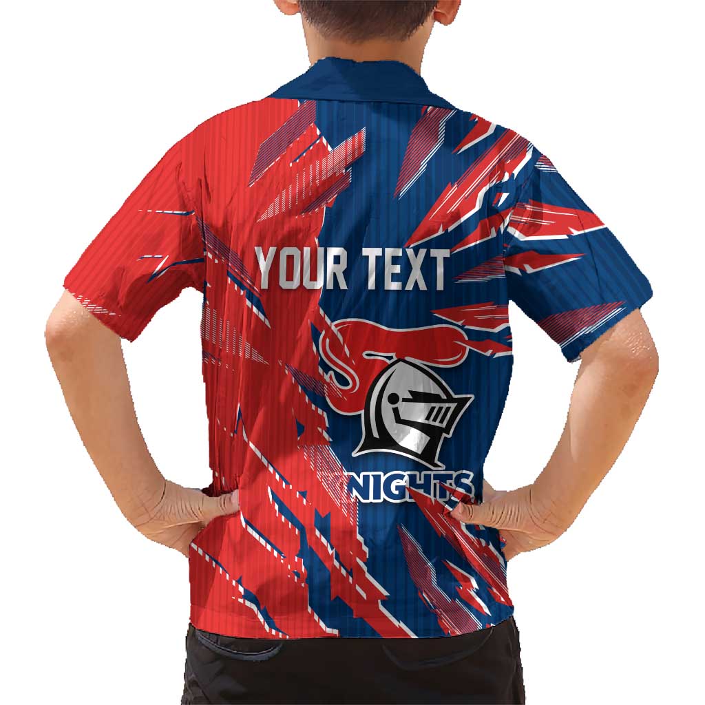 Personalized Newcastle Knights Family Matching Summer Maxi Dress and Hawaiian Shirt Dynamic Lightning Mascot Rugby Australia