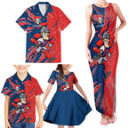 Personalized Newcastle Knights Family Matching Tank Maxi Dress and Hawaiian Shirt Dynamic Lightning Mascot Rugby Australia