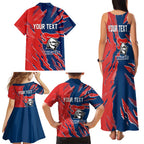 Personalized Newcastle Knights Family Matching Tank Maxi Dress and Hawaiian Shirt Dynamic Lightning Mascot Rugby Australia