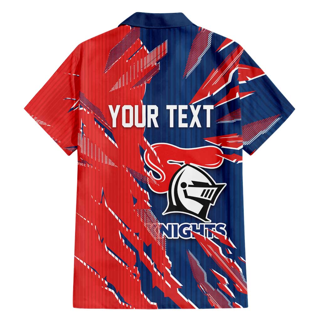 Personalized Newcastle Knights Family Matching Tank Maxi Dress and Hawaiian Shirt Dynamic Lightning Mascot Rugby Australia