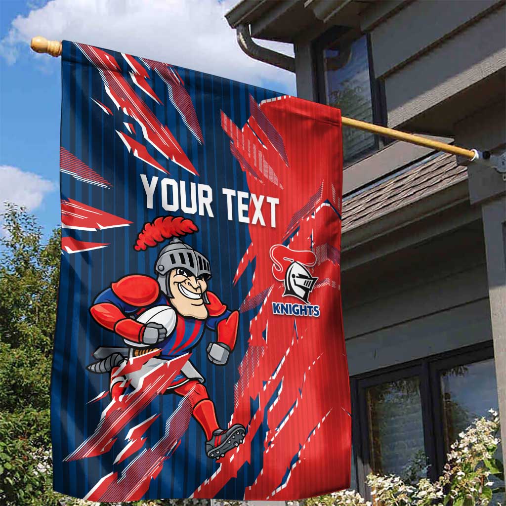 Personalized Newcastle Knights Garden Flag Dynamic Lightning Mascot Rugby Australia